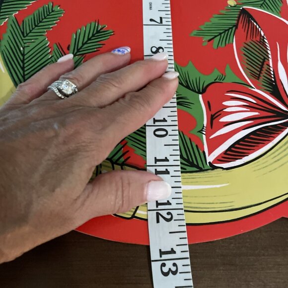 Vintage Town & Country Vinyl Christmas Placemats Red French Horn Bow Set Of 5 - Picture 7 of 8